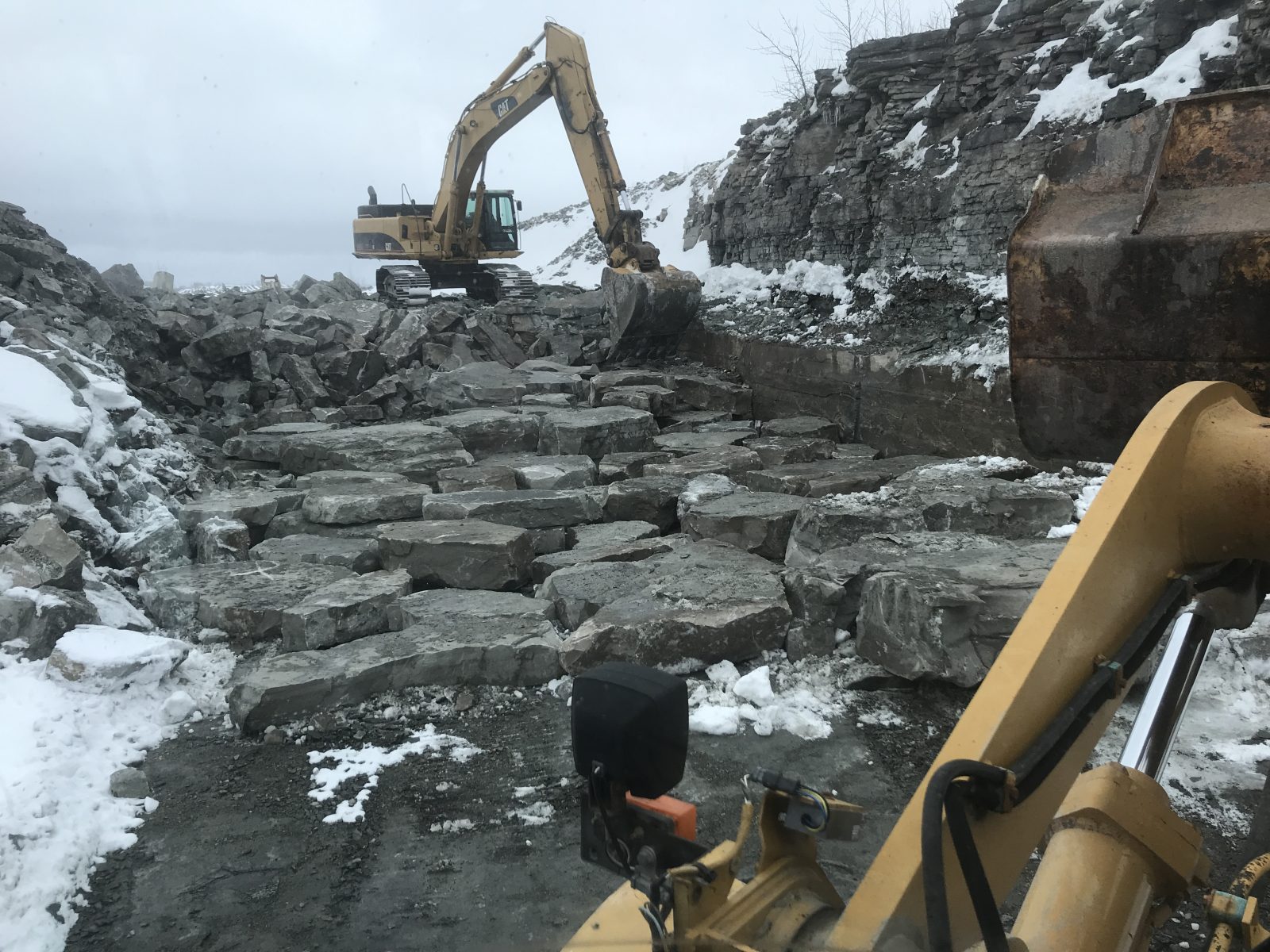 Excavator Quarry Trench — Natural Stone Source Ontario