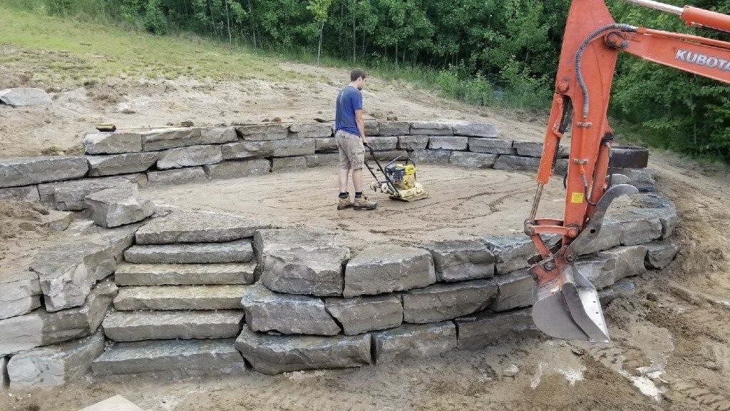 Retaining wall or stone stair