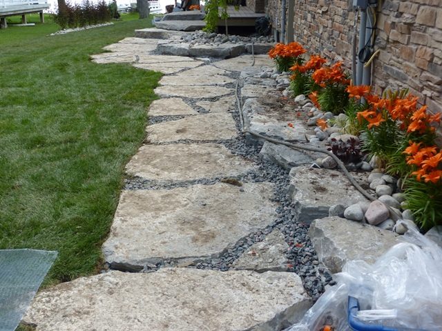 Flagstone Walkway Flowers — Natural Stone Source Ontario