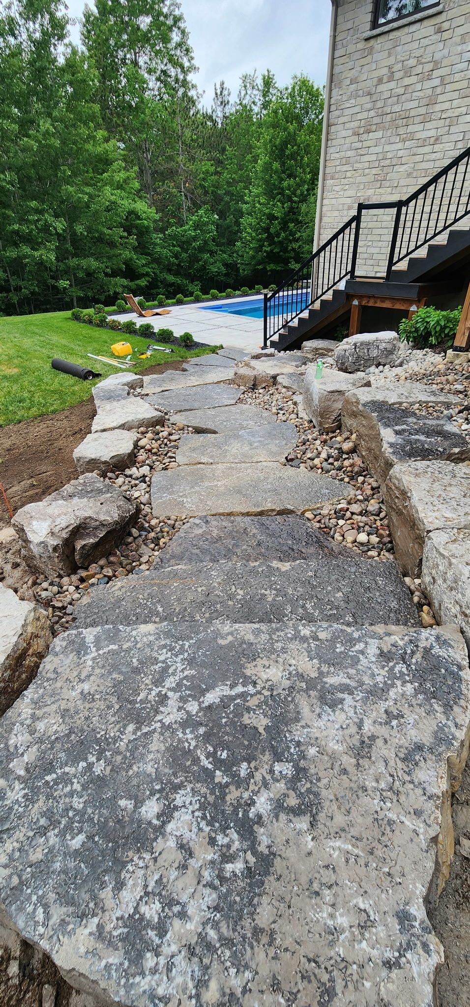 Natural Stone Steps and Walkway, Snow Valley - finished